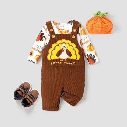   2PCS Baby Boy Thanksgiving Camisole Top/Overall