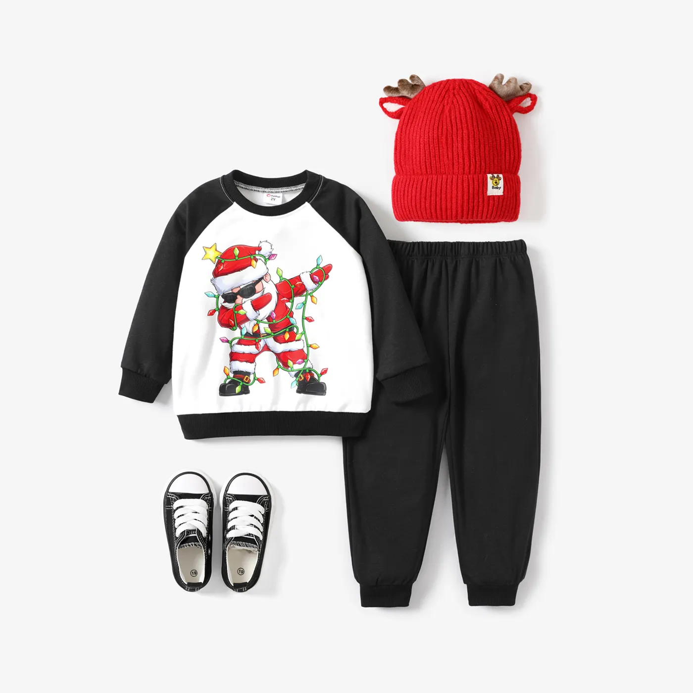 2pcs Toddler Boy Christmas-themed Long Sleeve Set