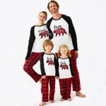 Plaid Bear Family Matching Pajamas Sets(Flame Resistant) Black/White/Red image 2