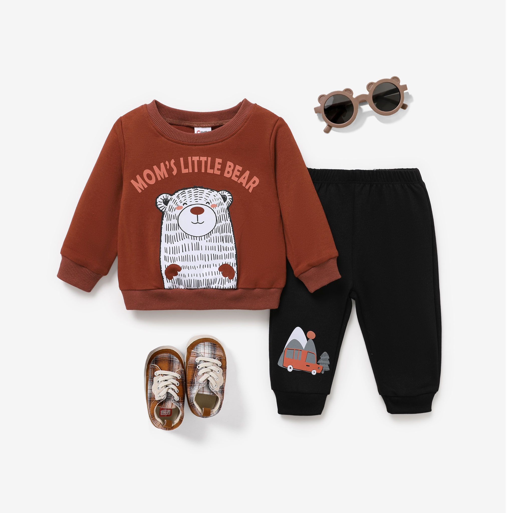 Baby/Toddler Boy Letter And Bear Pattern Set/Shoes/Glasses