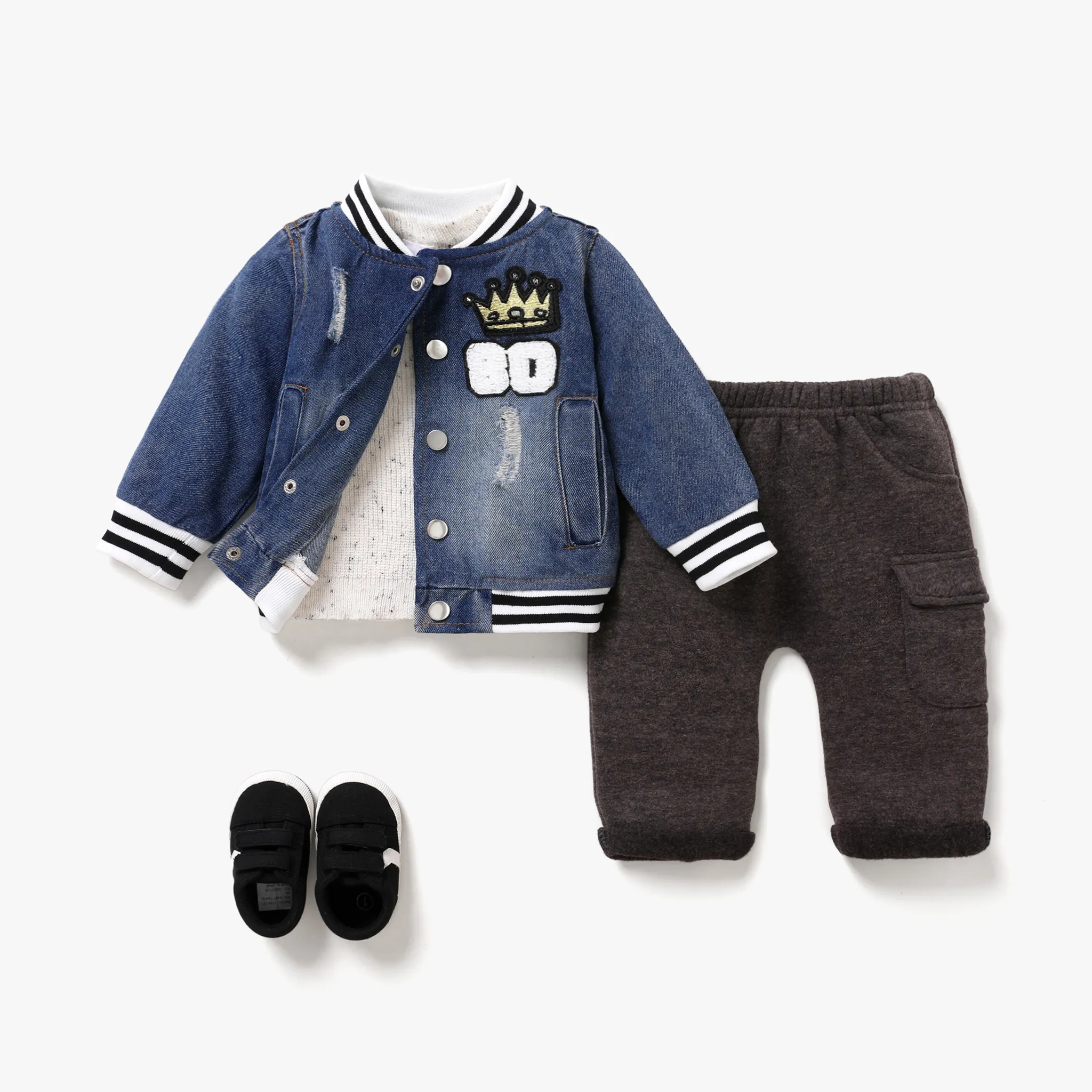 Baby Girl/Boy Sweet Solid Color Pant  Dark Grey image 2