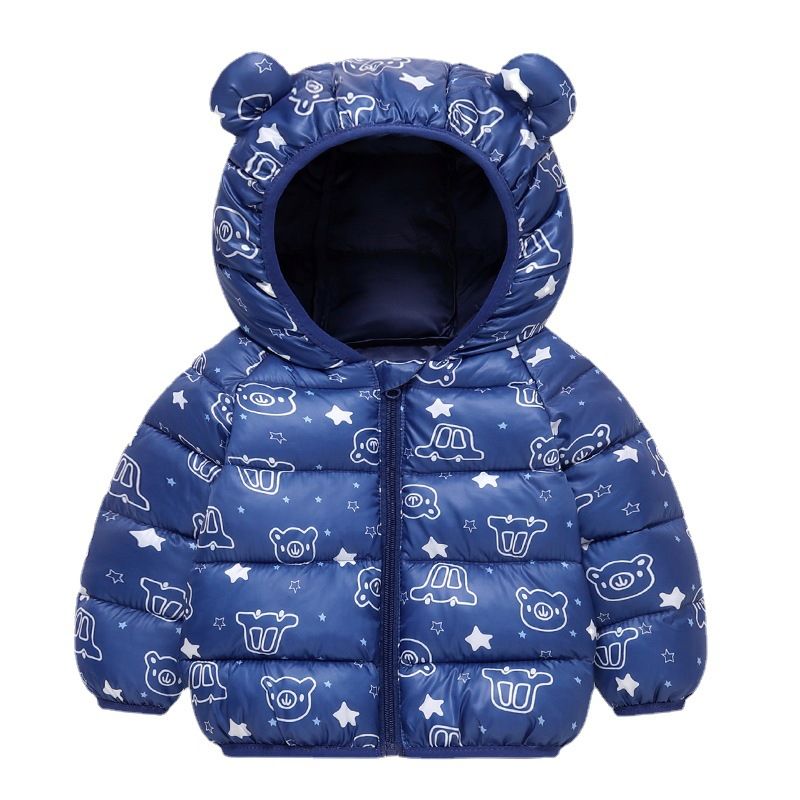 Baby/Toddler Girl/Boy Hooded Childlike Elephant/Bear Animal Print Cotton Coat