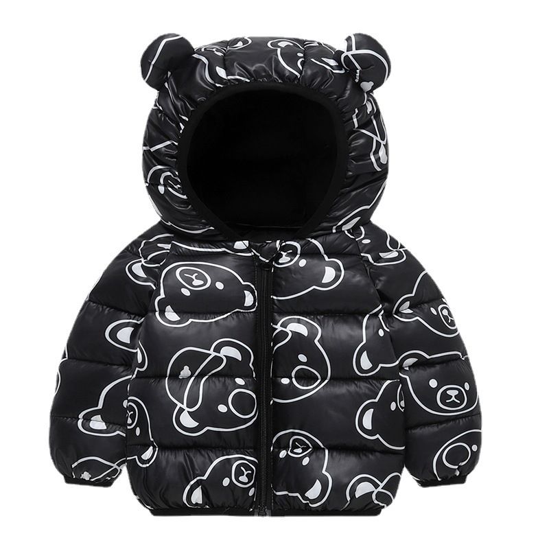 Bébé/enfant En Bas âge Fille/garçon à Capuche Enfantin éléphant/ours Animal Imprimé Manteau En Coton