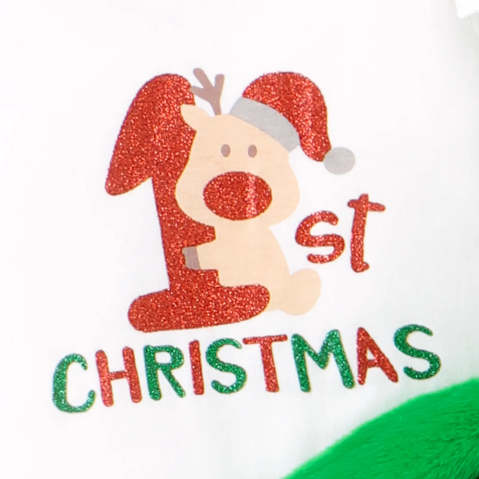 Christmas 3pcs Baby Girl Suit-dress with Sweet Christmas Pattern and Fabric Stitching with Headband  image 4