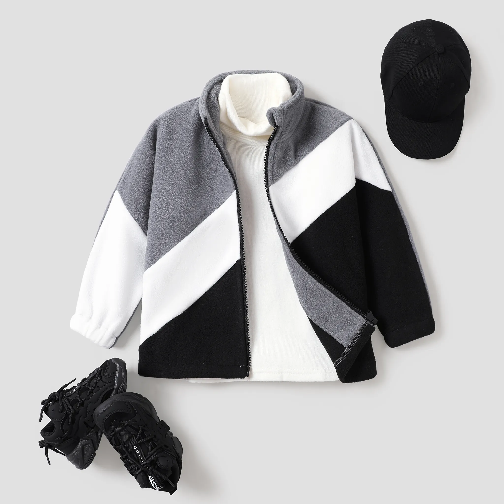 Toddler Girl/Boy Casual Colorblock Zipper Jacket  image 2