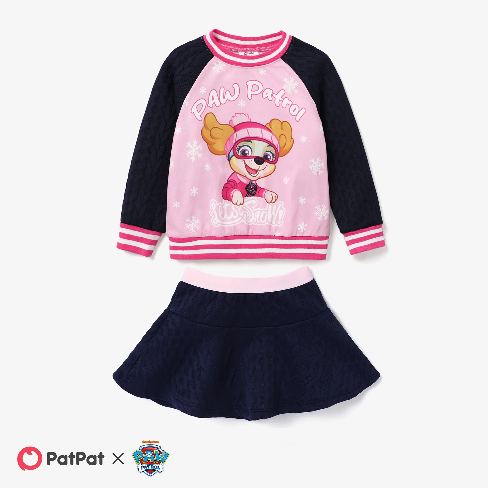 PAW Patrol Little Girl Sports and Casual Texture Material Snowflake Pattern Suit Skirt