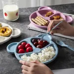 Cartoon Bear-shaped Cutlery Set with Divided Breakfast Plate  image 3