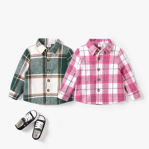 Kid/Toddler Girl/Boy Lapel Grid Coat/Shoes 