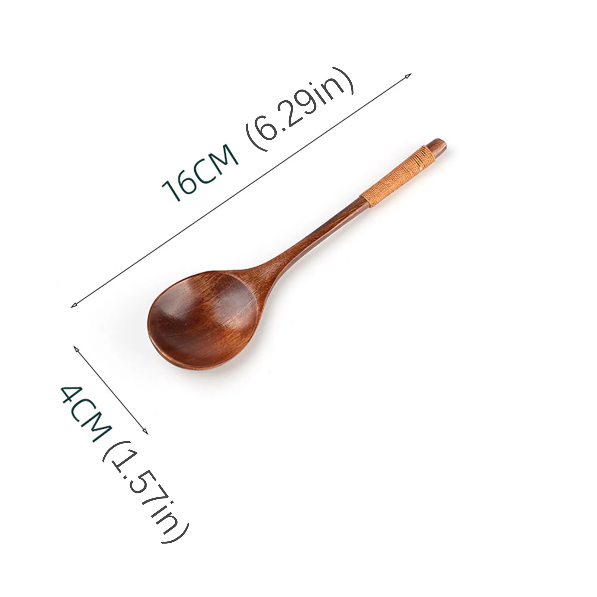 Creative domestic small soup spoon honey spoon jam wooden spoon children's small wooden spoon ladle Color-F
