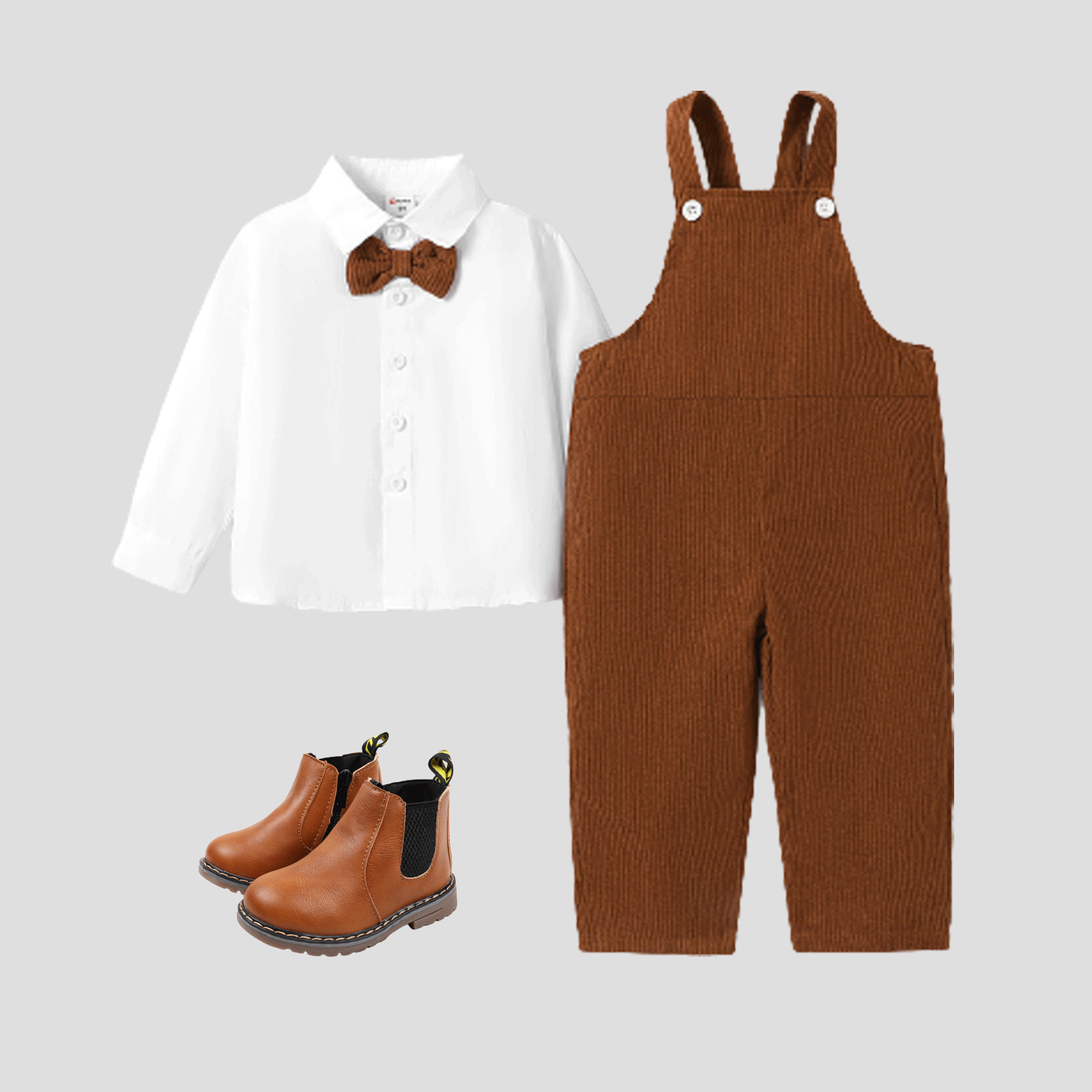 2pcs Toddler Boy Casual Solid Color Oversized Lapel Set