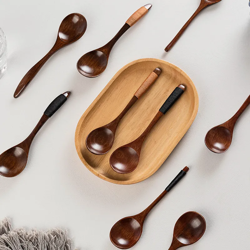 Creative domestic small soup spoon honey spoon jam wooden spoon children's small wooden spoon ladle