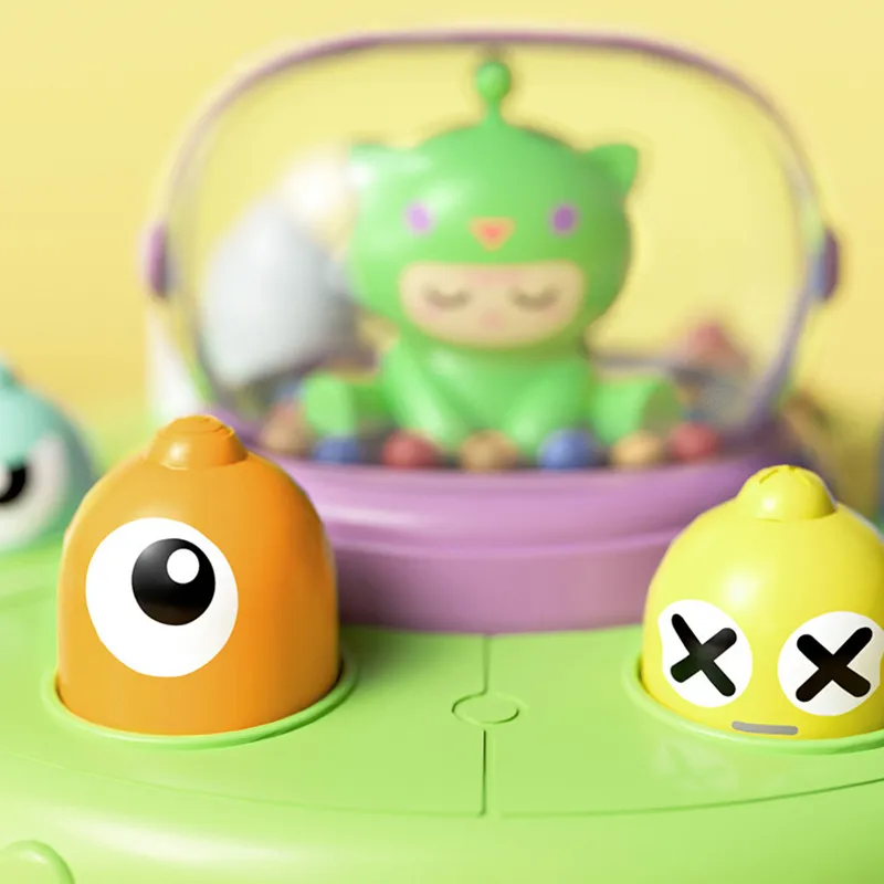 Hand-Eye Training Whack-a-Mole Tabletop Toy with Flying Saucer Design, Ideal for Improving Concentration and Coordination Green image 5