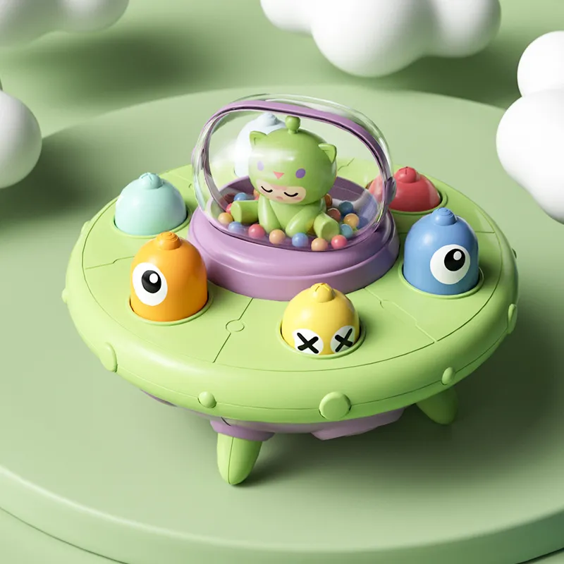 Hand-Eye Training Whack-a-Mole Tabletop Toy with Flying Saucer Design, Ideal for Improving Concentration and Coordination Green big image 1