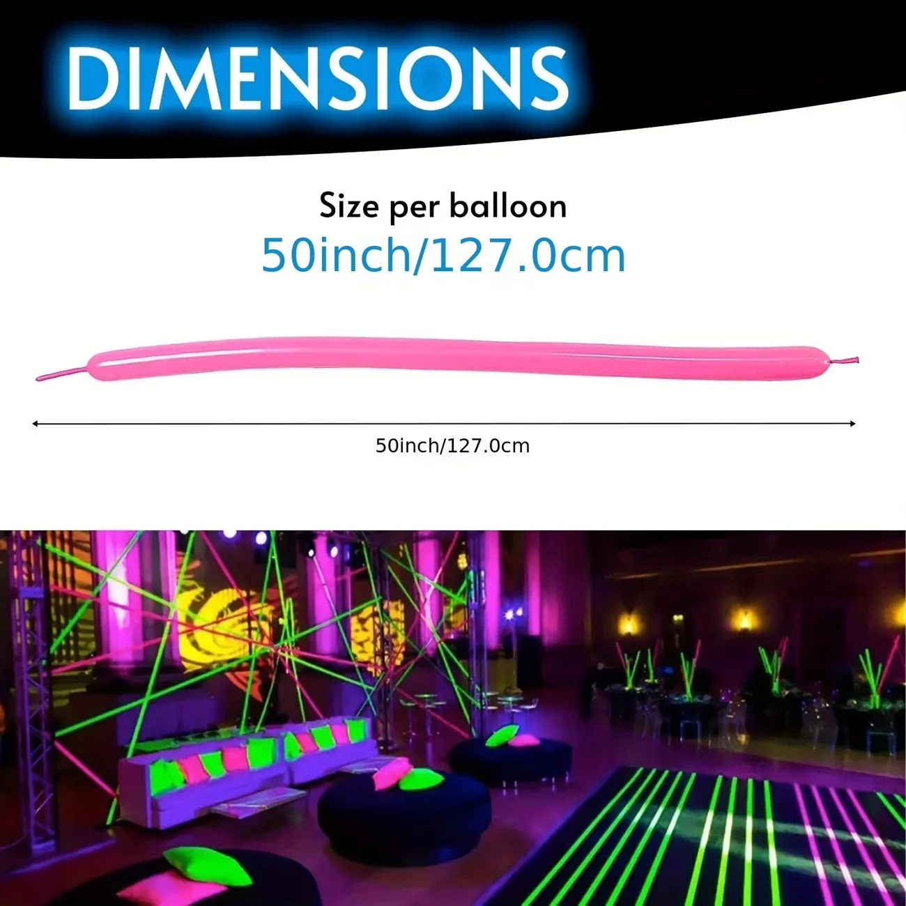 20-Pack UV Fluorescent Neon Balloons for Party Decoration and Birthday Parties Color-B big image 1