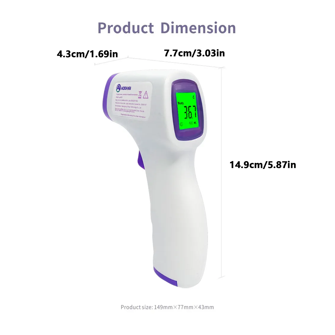 Pistola de temperatura infravermelha sem contato para testa Branco image 5