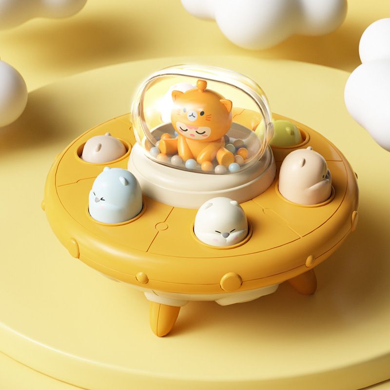 Hand-Eye Training Whack-a-Mole Tabletop Toy With Flying Saucer Design, Ideal For Improving Concentration And Coordination
