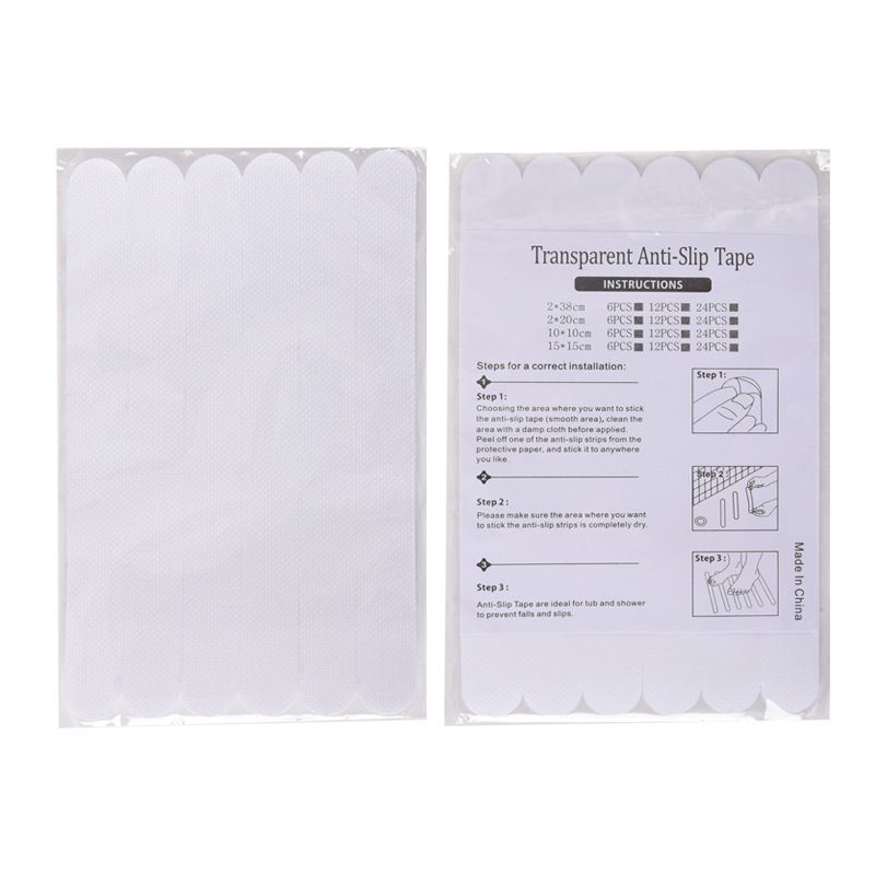 Lot De 6 Rubans Antidérapants Transparents En Forme De S Pour Salle De Bain Et Escaliers