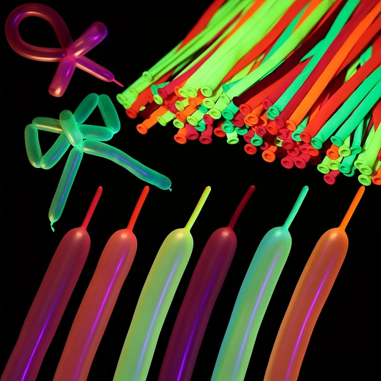 Paquete de 20 globos de neón fluorescentes UV para decoración de fiestas y trucos de magia Color-B big image 1