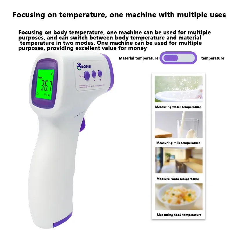 Pistola de temperatura infravermelha sem contato para testa Branco image 2