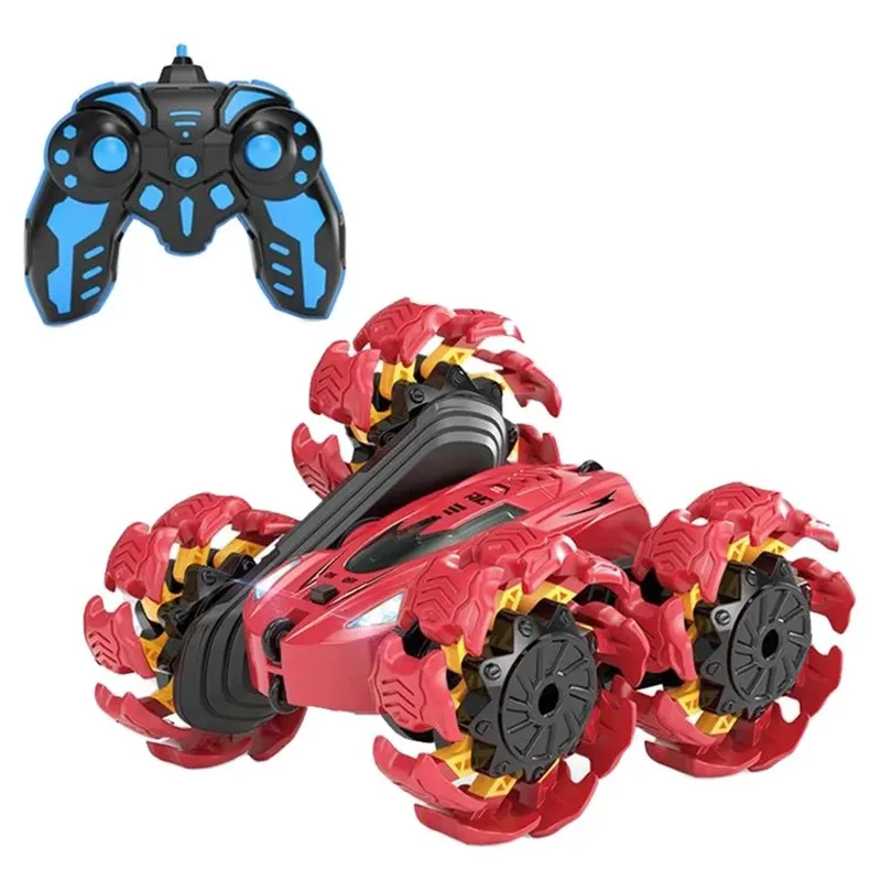 Remote Control Car Toys Double-Sided 360° Rotating 4WD Rc Drift Truck Red image 3