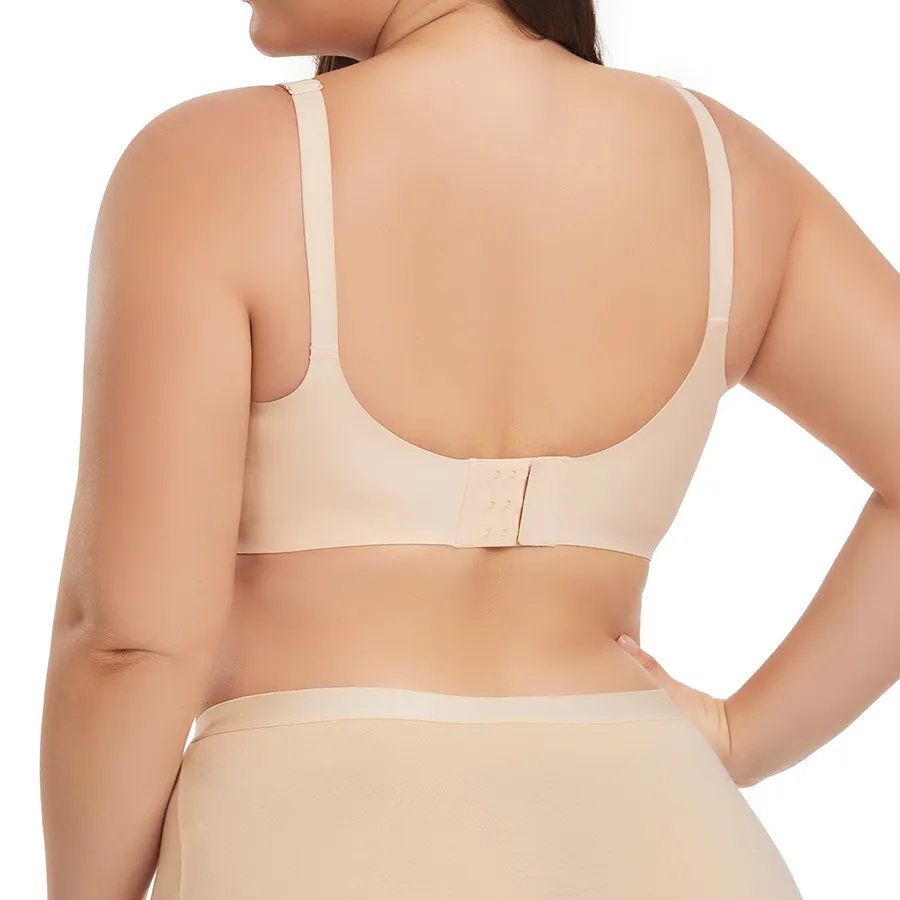 Comfortable jelly gel nursing bra with front closure for breastfeeding Apricot image 4