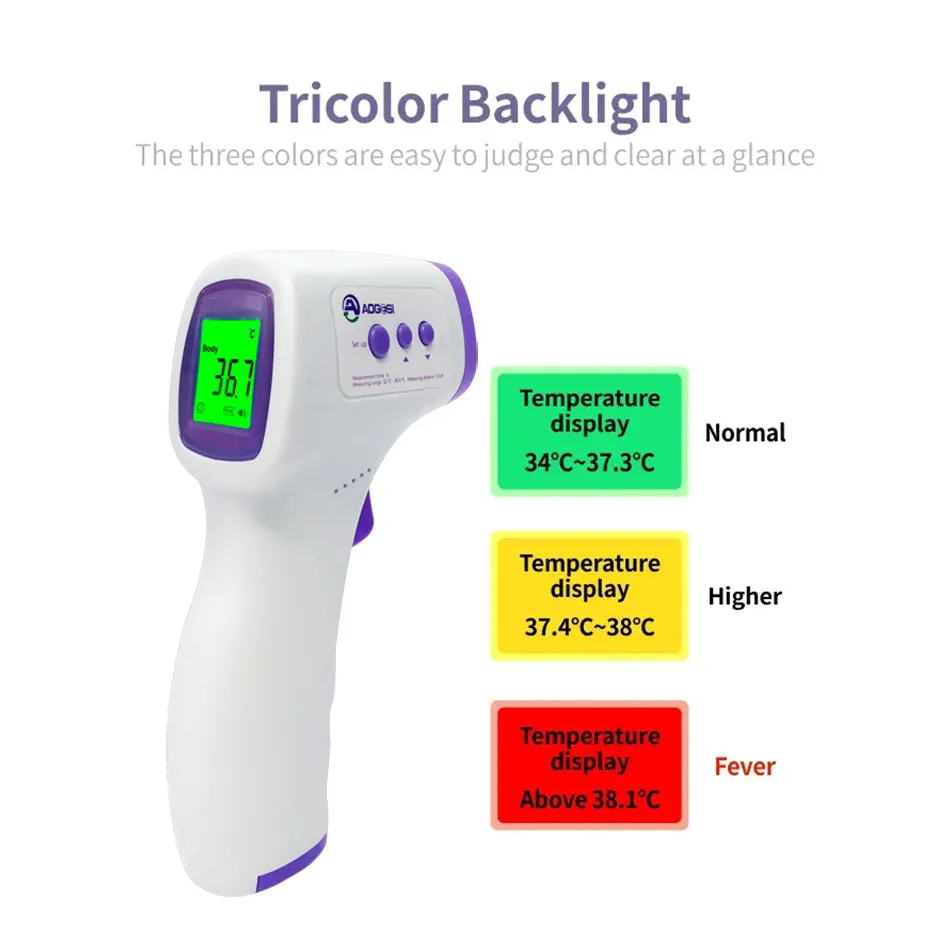 Pistola de temperatura infravermelha sem contato para testa Branco image 4