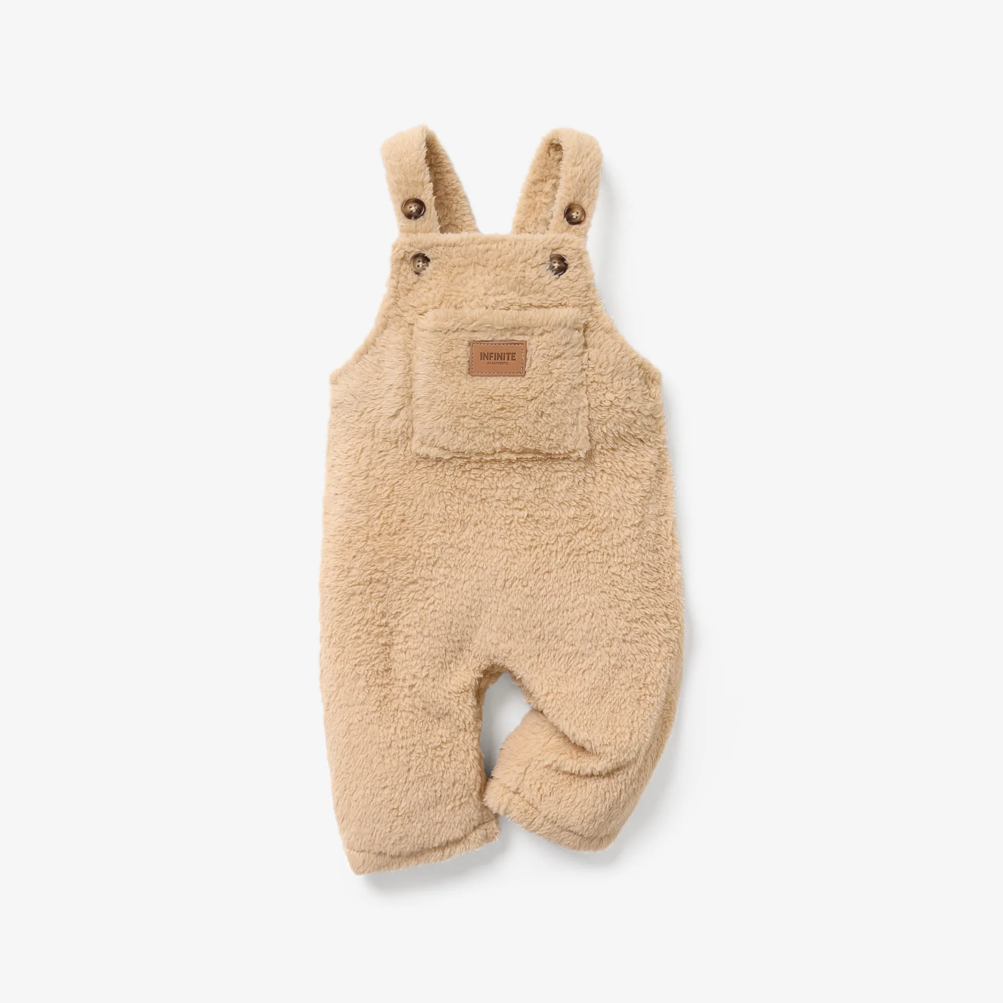 2pcs Baby Girl/Boy Casual Solid Sweater/Overalls/Scarf/Shoes/Cap overalls Brown