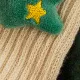 Criança / crianças Natal Cartoon Doll meias de algodão engrossado Verde