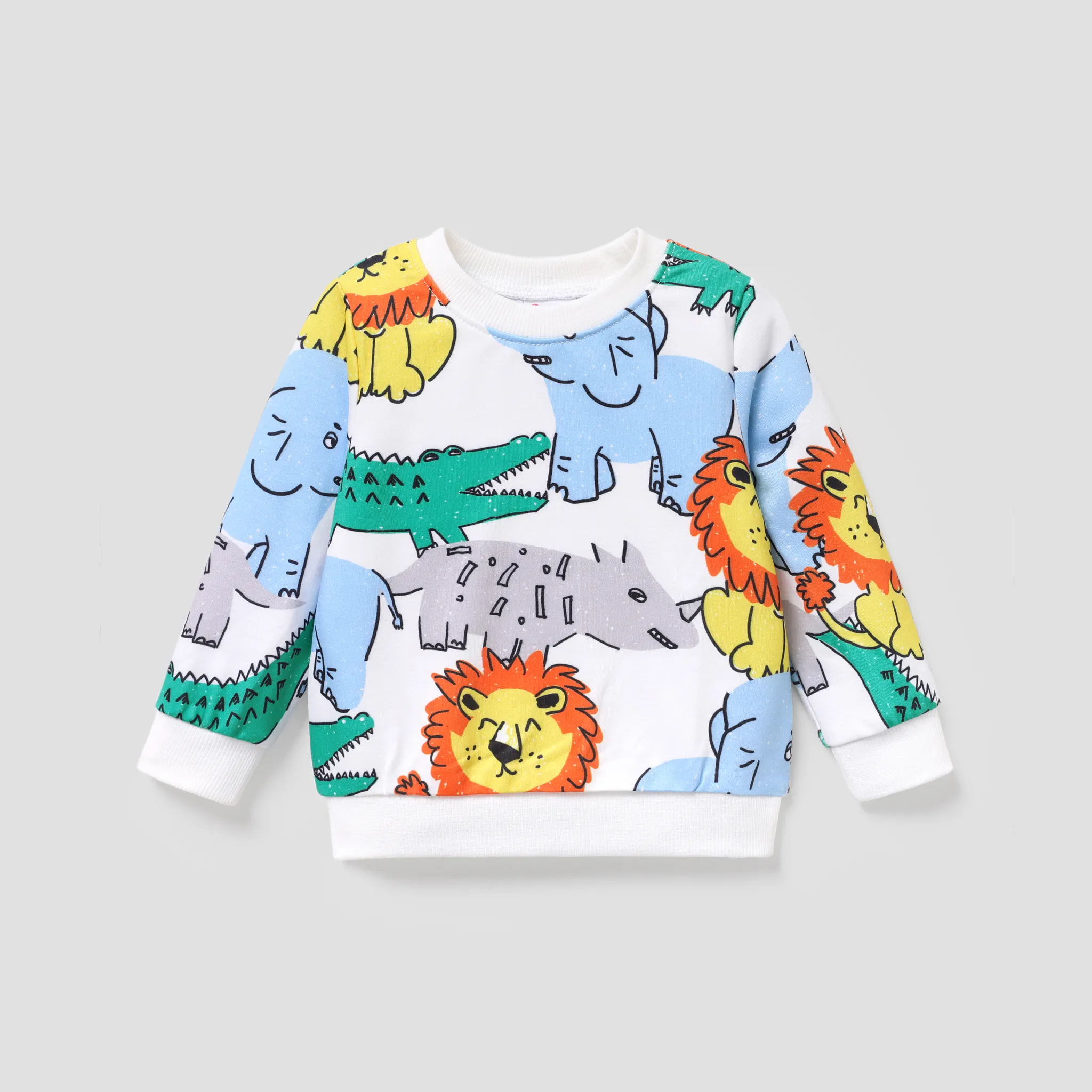 Baby Girl/Boy Animal Pattern Hoodie/Pants/Shoe White