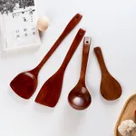 Household Kitchen Utensils Set: Wooden Ladle, Cooking Turner, Non-Stick Pan Spatula, and Frying Spatula  image 4