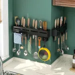Stainless Steel Wall-Mounted Knife Rack with No Drilling Required  image 4