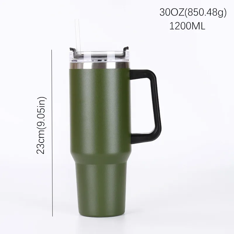 Large Capacity 1200ML Vacuum Car Cup DarkGreen
