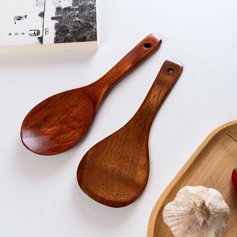 Household Kitchen Utensils Set: Wooden Ladle, Cooking Turner, Non-Stick Pan Spatula, And Frying Spatula