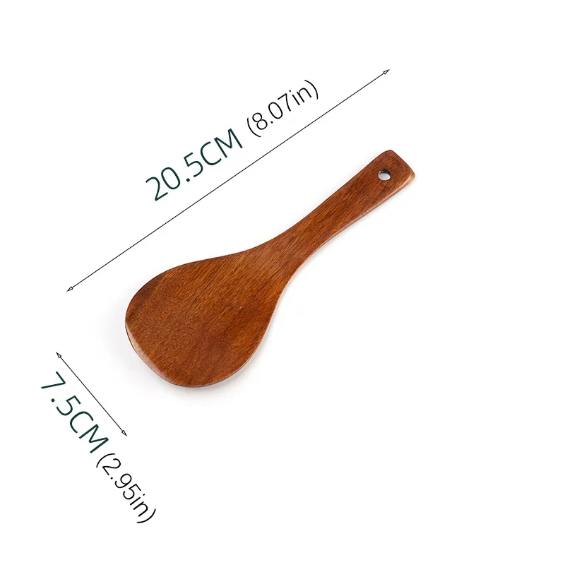 Household Kitchen Utensils Set: Wooden Ladle, Cooking Turner, Non-Stick Pan Spatula, and Frying Spatula Color-A