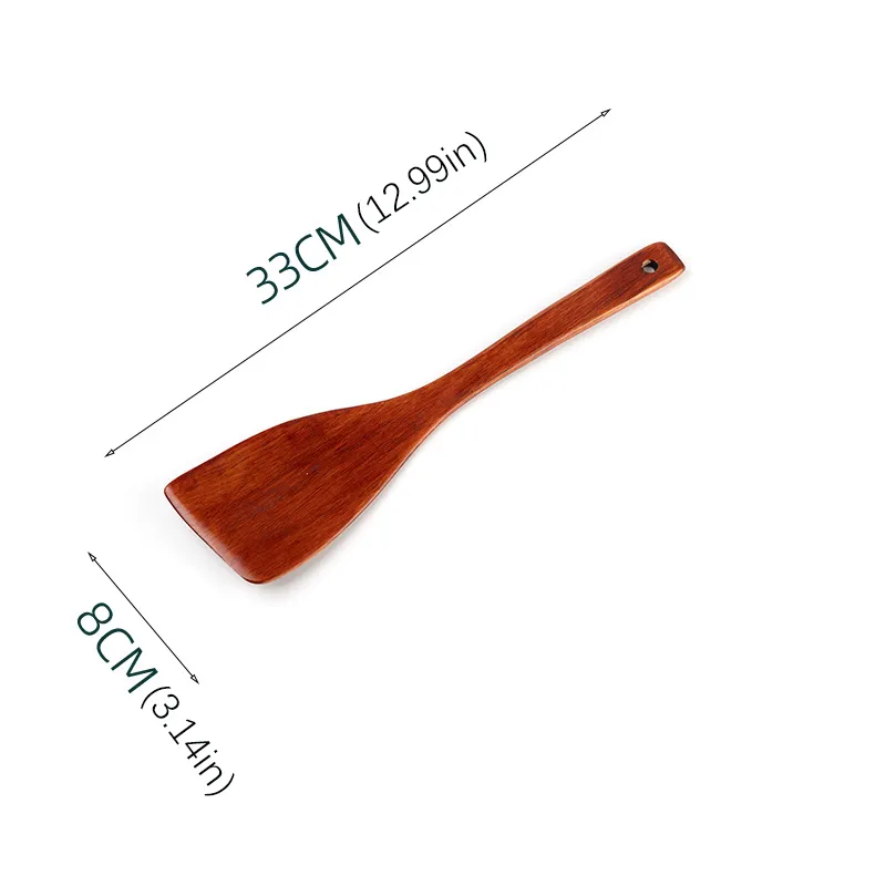 Household Kitchen Utensils Set: Wooden Ladle, Cooking Turner, Non-Stick Pan Spatula, and Frying Spatula Color-B