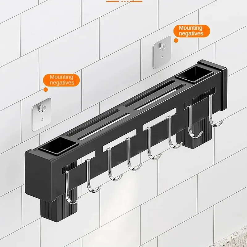 Stainless Steel Wall-Mounted Knife Rack with No Drilling Required  image 3