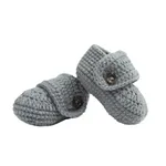 Baby's Hand knitted wool socks Grey