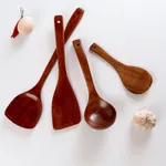 Household Kitchen Utensils Set: Wooden Ladle, Cooking Turner, Non-Stick Pan Spatula, and Frying Spatula  image 3