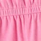 Macacão sem mangas para meninas de cor sólida com gola u nas costas cor de rosa