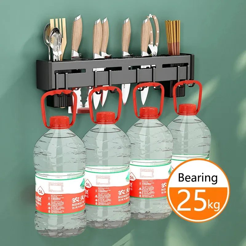Stainless Steel Wall-Mounted Knife Rack With No Drilling Required