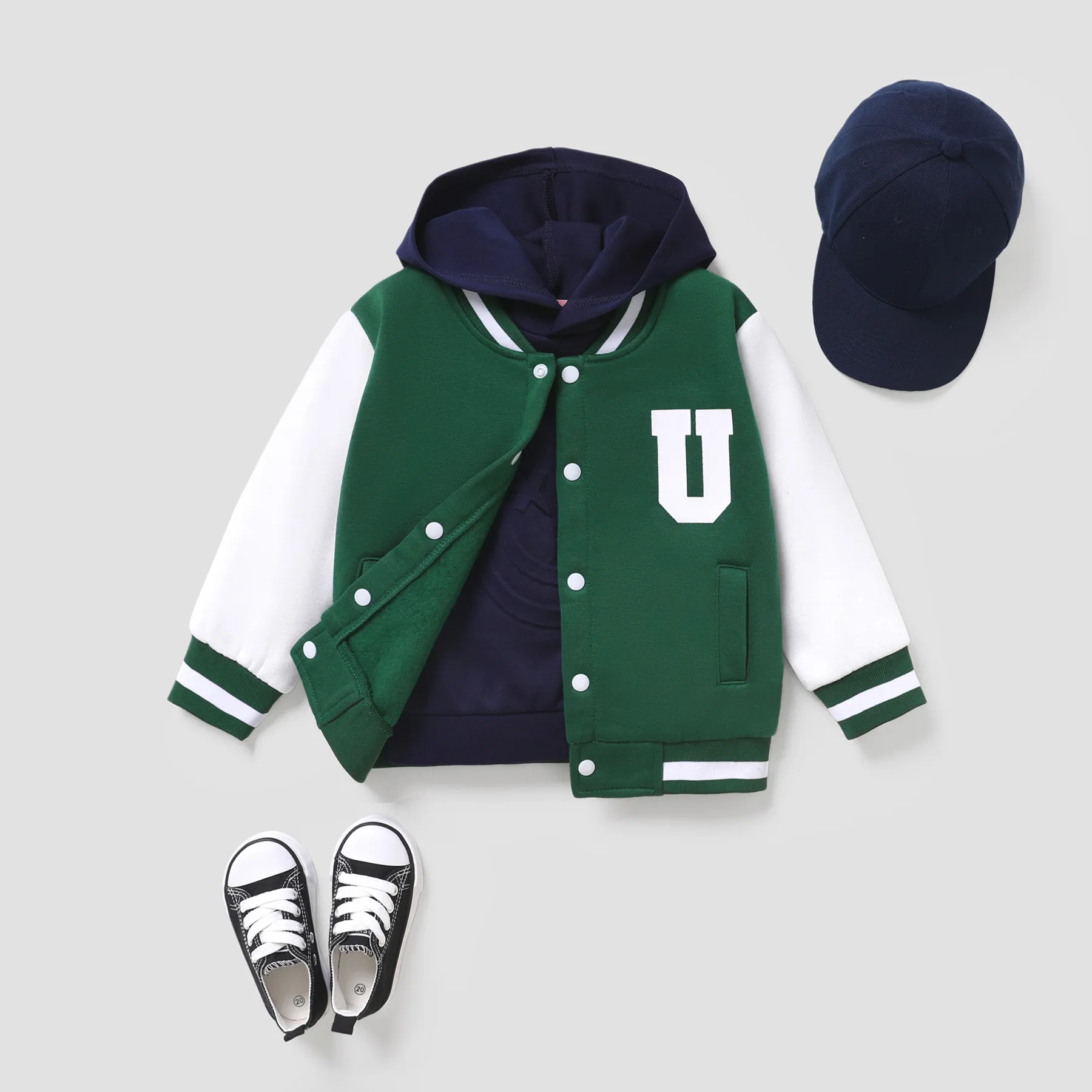 Toddler Girl/Boy Letter Pattern Baseball Long-sleeves Coat
