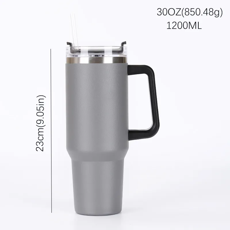 Large Capacity 1200ML Vacuum Car Cup Grey