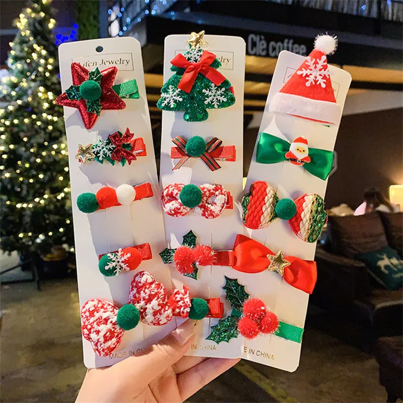 5-pack Children/Adults Christmas festive atmosphere hairpin for girls