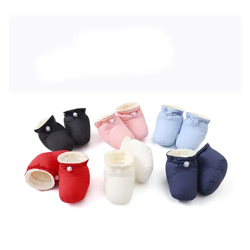 Baby &Toddler Solid Color Elastic Buckle Design Fleece Prewalker Shoes