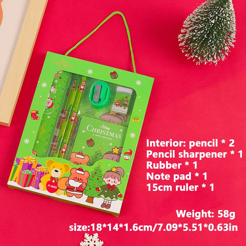 6-Piece Children's Christmas Stationery Set with Gift Packaging big image 1