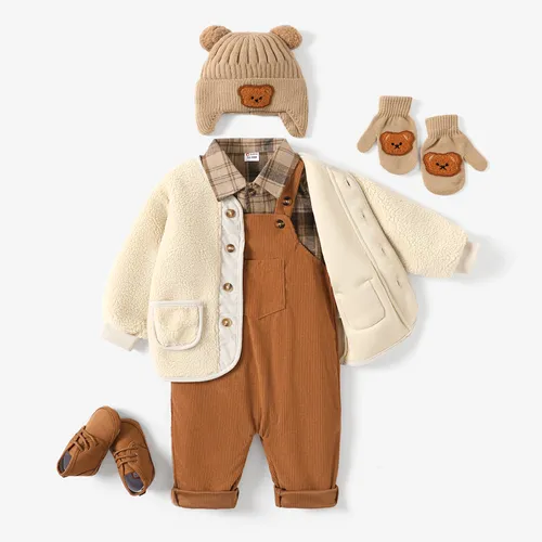 Baby Girl/Boy Plaid Pattern Set/Coat/Shoes/Hat&Gloves