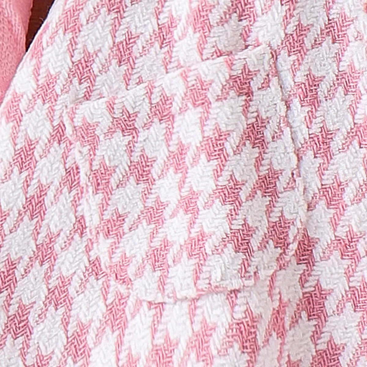 2pcs Baby Girl Sweet Grid/Houndstooth  Suit-Dress with Ruffle Edge Hot Pink image 6