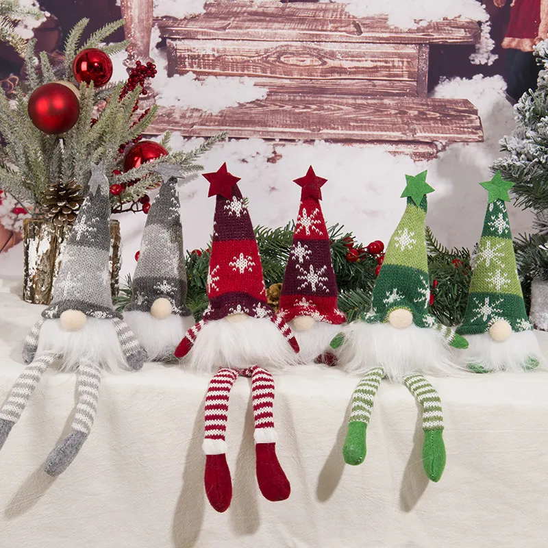 Christmas Scene Decoration - Knitted Forest Figure with Glowing Light-Up LED Strip and No-Face Doll Ornament  image 6
