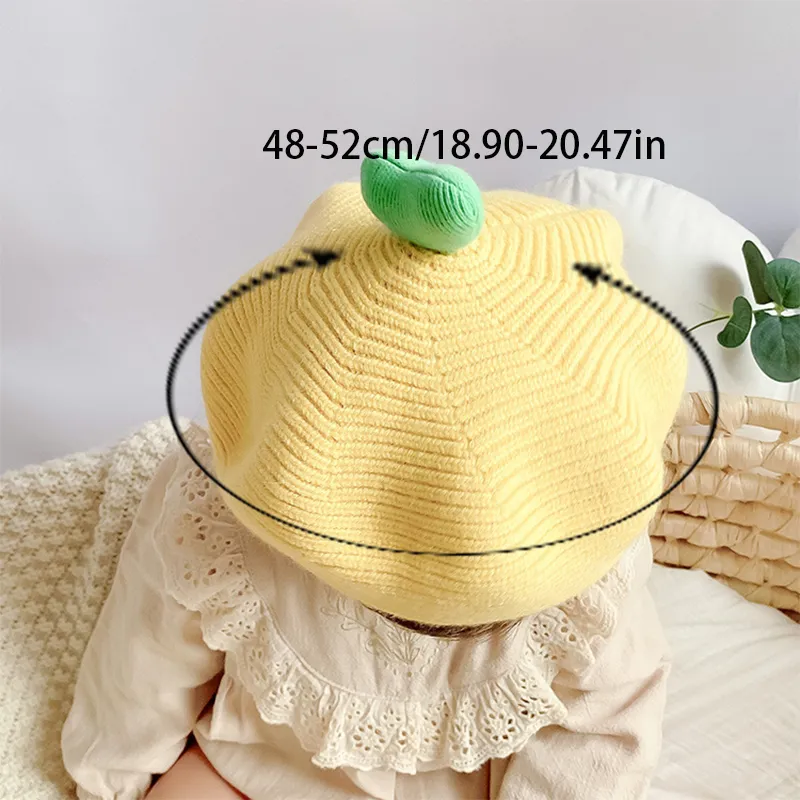 Bebê / criança doce boina elegante para menina Amarelo big image 1