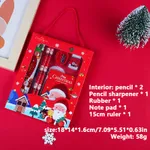 6-Piece Children's Christmas Stationery Set with Gift Packaging Red